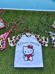 GLS HELLO KITTY CHEETAH PRINT CROP TOP