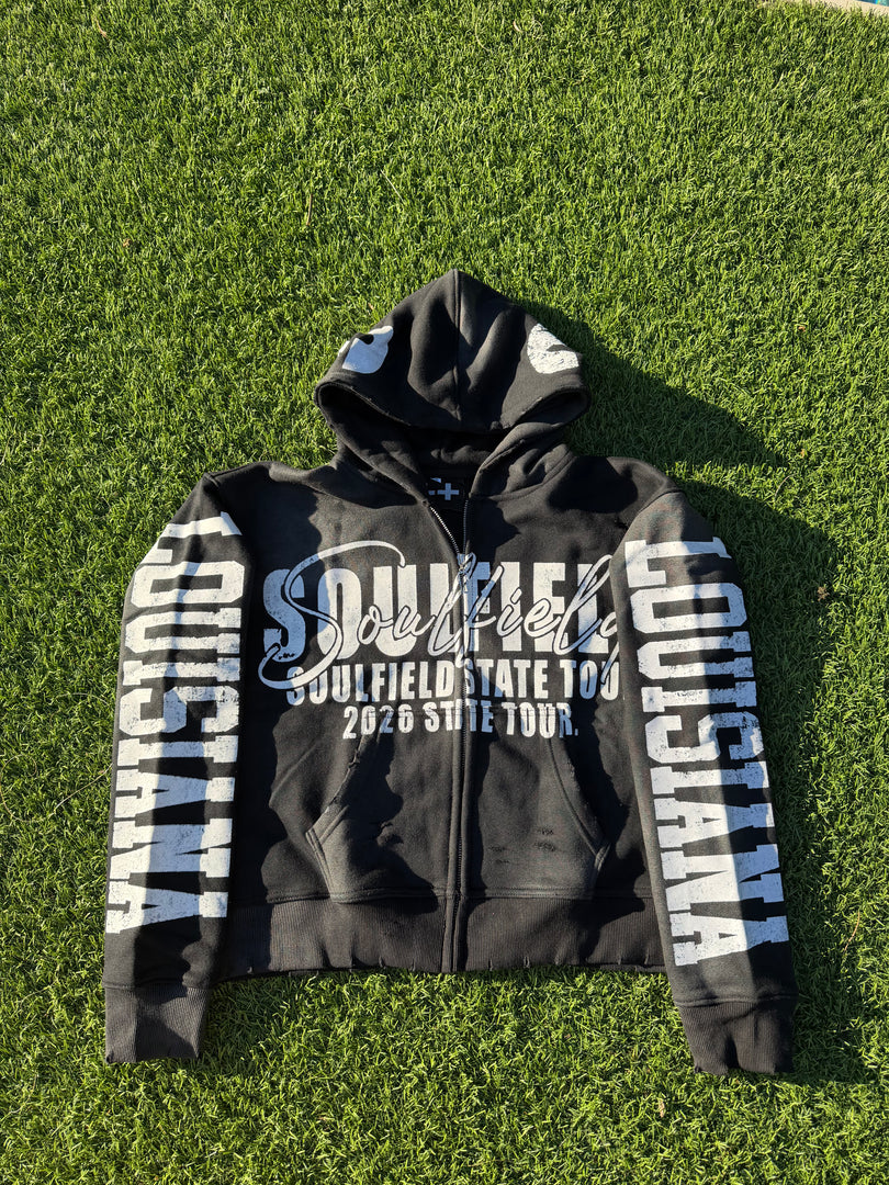 BLACK LOUISIANA STATE ZIPUP